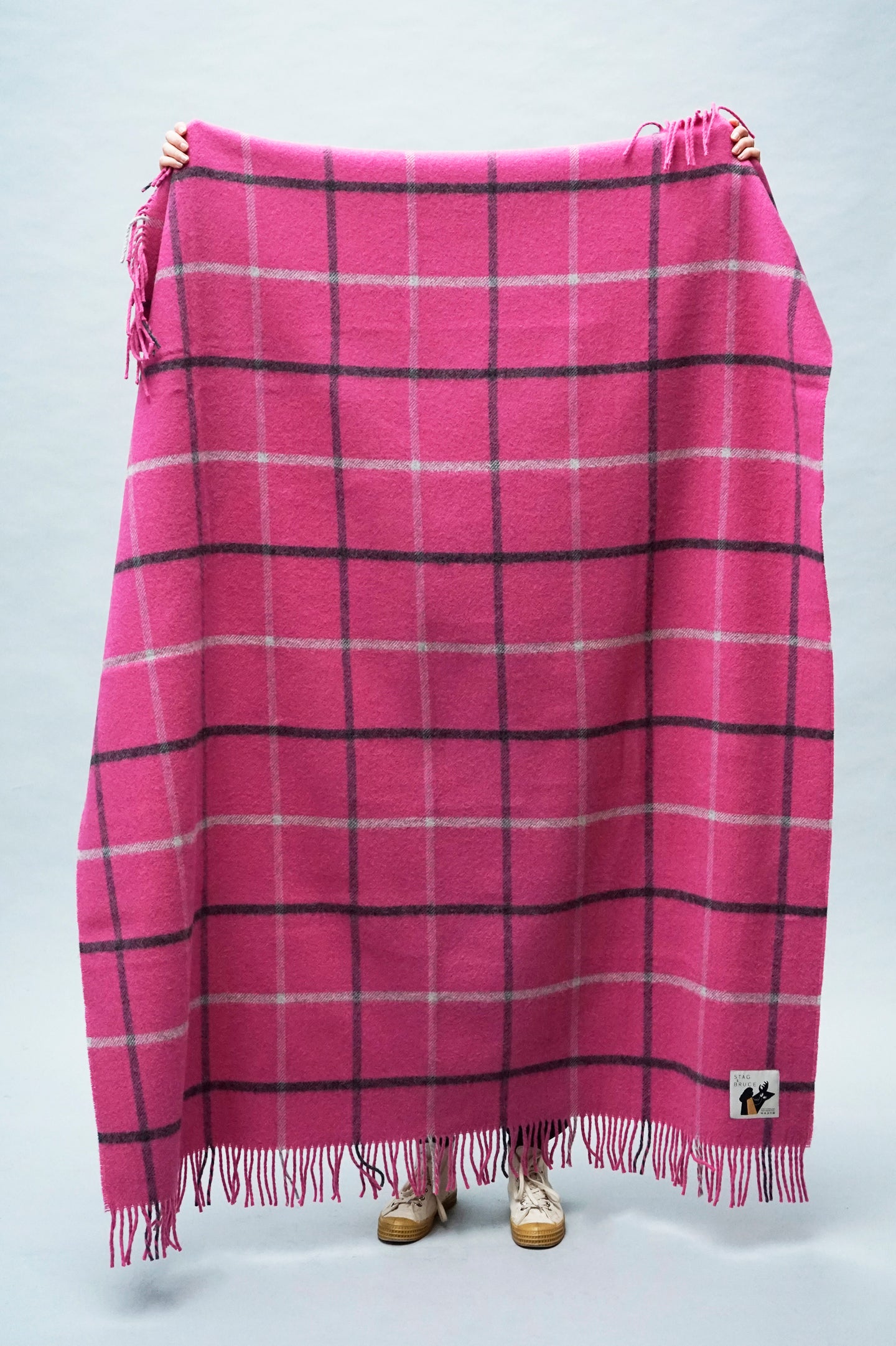 blanket //rose pink check
