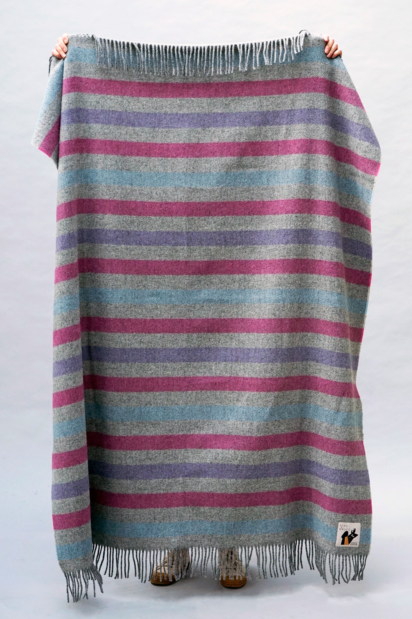 blanket //grey pastel stripe