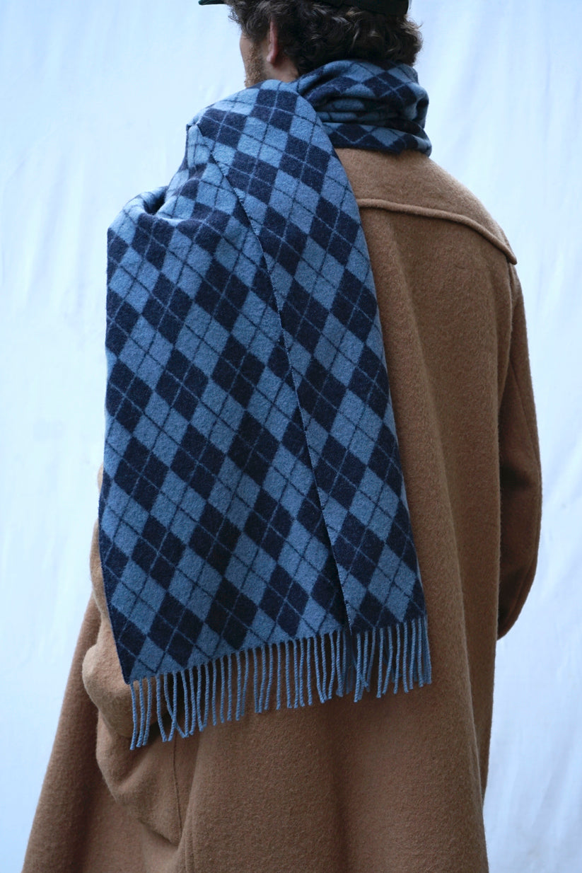 scarf //blue argyle